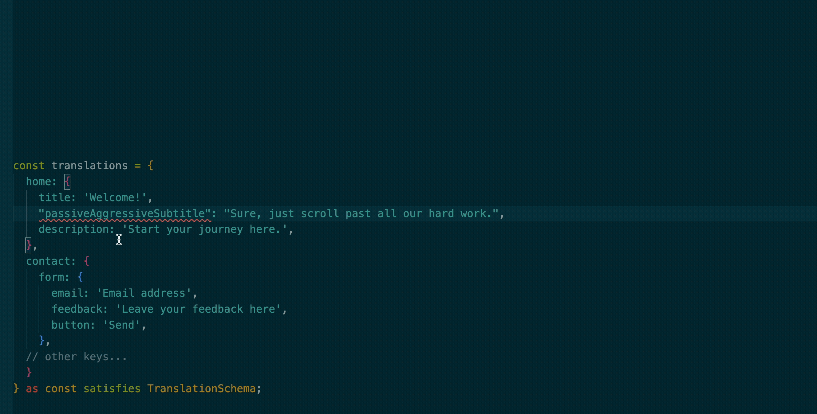 Usage of as const satisfies