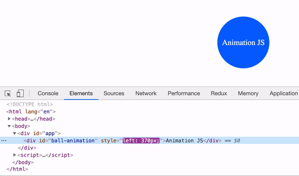 Ball animation with JS