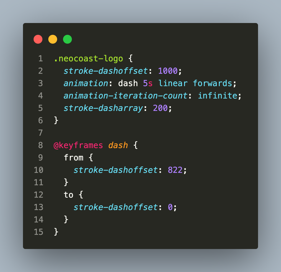 NeoCoast logo animation code